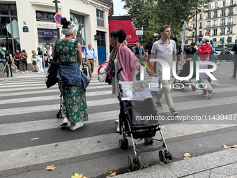 A demonstration is taking place in support of Palestine to stop the genocide of Palestinians and to exclude Israel from the Paris Olympics a...