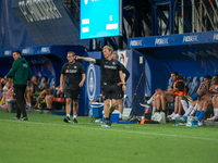 Thomas Thomasberg, coach of FC Midtjylland DEN, is looking on during the second phase of the UEFA Champions League Qualification 2024-2025 m...