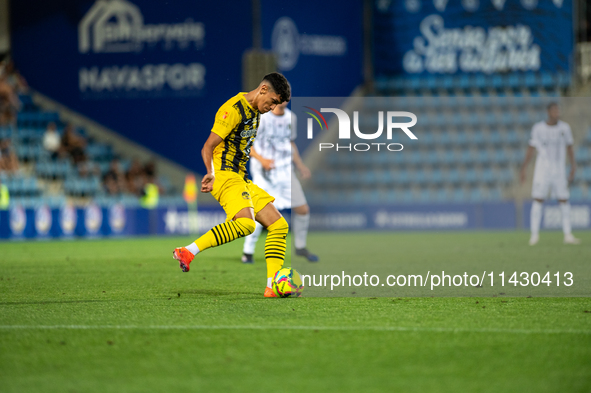 Youssef El Ghzaoui Darir of UE Santa Coloma AND is in action during the Second phase of UEFA Champions League Qualification 2024 - 2025 matc...