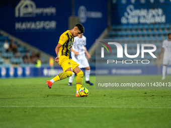 Youssef El Ghzaoui Darir of UE Santa Coloma AND is in action during the Second phase of UEFA Champions League Qualification 2024 - 2025 matc...