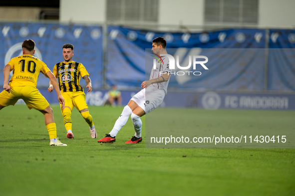 Emiliano Martinez of FC Midtjylland is in action during the Second phase of UEFA Champions League Qualification 2024-2025 match between UD S...