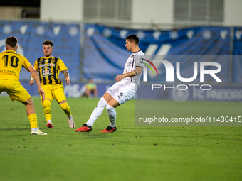 Emiliano Martinez of FC Midtjylland is in action during the Second phase of UEFA Champions League Qualification 2024-2025 match between UD S...