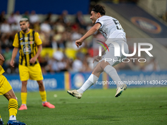 Aral Simsir of FC Midtjylland is in action during the second phase of the UEFA Champions League Qualification 2024-2025 match between UD San...