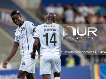 Players are in action during the second phase of the UEFA Champions League Qualification 2024-2025 match between UD Santa Coloma and FC Midt...