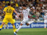 Aral Simsir of FC Midtjylland is in action during the second phase of the UEFA Champions League Qualification 2024-2025 match between UD San...