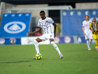 Denil Castillo of FC Midtjylland is in action during the Second phase of UEFA Champions League Qualification 2024 - 2025 match between UD Sa...