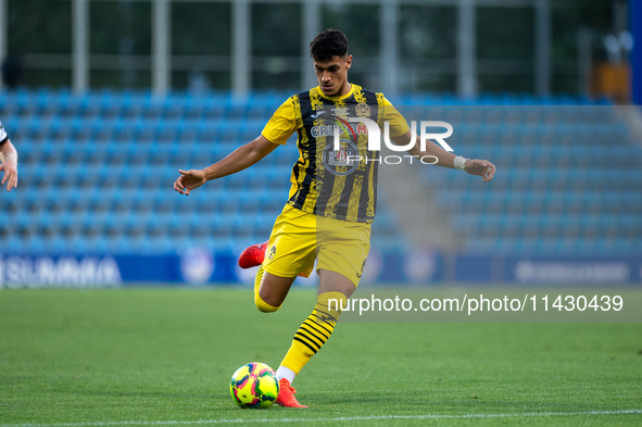 Youssef El Ghzaoui Darir of UE Santa Coloma AND is in action during the Second phase of UEFA Champions League Qualification 2024 - 2025 matc...