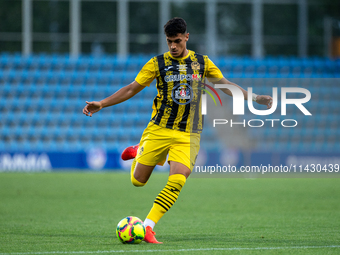 Youssef El Ghzaoui Darir of UE Santa Coloma AND is in action during the Second phase of UEFA Champions League Qualification 2024 - 2025 matc...