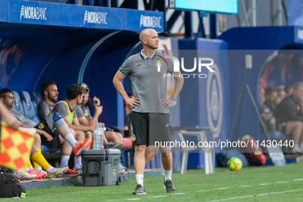 Boris Anton Codina, coach of UD Santa Coloma, is looking on during the second phase of the UEFA Champions League Qualification 2024-2025 mat...