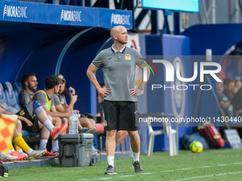 Boris Anton Codina, coach of UD Santa Coloma, is looking on during the second phase of the UEFA Champions League Qualification 2024-2025 mat...