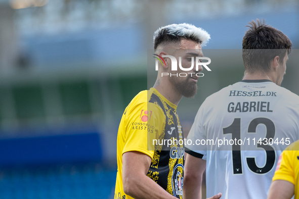 Christian Garcia of UE Santa Coloma AND is in action during the second phase of the UEFA Champions League Qualification 2024-2025 match betw...