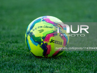 The Joma Official Ball is being used during the second phase of the UEFA Champions League Qualification 2024-2025 match between UD Santa Col...