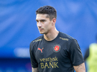 Emiliano Martinez of FC Midtjylland is playing before the second phase of the UEFA Champions League Qualification 2024-2025 match between UD...