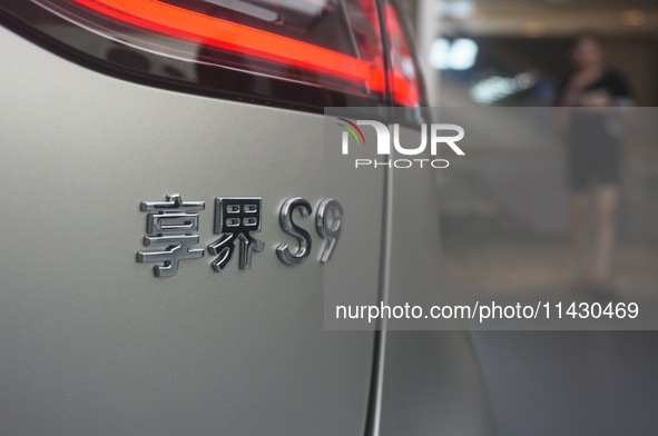 The Stelato 9, a smart luxury electric car, is being pictured at a Huawei store in Hangzhou, China, on July 24, 2024. 