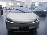 The Stelato 9, a smart luxury electric car, is being pictured at a Huawei store in Hangzhou, China, on July 24, 2024. (