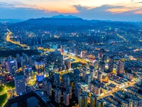 The West Coast New Area, a state-level new area, is shining brightly in Qingdao, China, on July 23, 2024. With the 34th Qingdao Internationa...