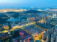 The West Coast New Area, a state-level new area, is shining brightly in Qingdao, China, on July 23, 2024. With the 34th Qingdao Internationa...