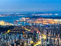 The West Coast New Area, a state-level new area, is shining brightly in Qingdao, China, on July 23, 2024. With the 34th Qingdao Internationa...