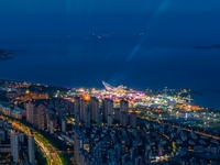 The West Coast New Area, a state-level new area, is shining brightly in Qingdao, China, on July 23, 2024. With the 34th Qingdao Internationa...