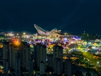 The West Coast New Area, a state-level new area, is shining brightly in Qingdao, China, on July 23, 2024. With the 34th Qingdao Internationa...