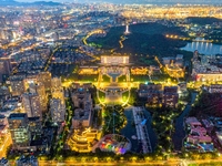 The West Coast New Area, a state-level new area, is shining brightly in Qingdao, China, on July 23, 2024. With the 34th Qingdao Internationa...