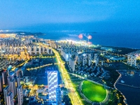 The West Coast New Area, a state-level new area, is shining brightly in Qingdao, China, on July 23, 2024. With the 34th Qingdao Internationa...