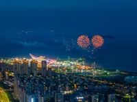 The West Coast New Area, a state-level new area, is shining brightly in Qingdao, China, on July 23, 2024. With the 34th Qingdao Internationa...