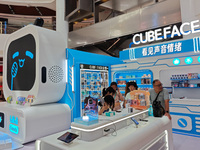 A CubeFace headphone promotion event is being held by BilibiliGoods in Shanghai, China, on July 24, 2024. (