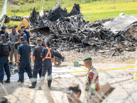 The wreckage of the Saurya Airlines plane is lying at Tribhuvan International Airport (TIA) in Kathmandu, Nepal, on Wednesday morning. Out o...