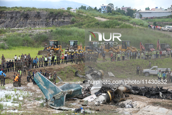 A general scene is showing the final spot where the passenger aircraft of Nepal's domestic carrier Saurya Airlines is stopping at Tribhuvan...