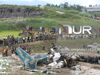 A general scene is showing the final spot where the passenger aircraft of Nepal's domestic carrier Saurya Airlines is stopping at Tribhuvan...