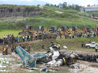 A general scene is showing the final spot where the passenger aircraft of Nepal's domestic carrier Saurya Airlines is stopping at Tribhuvan...