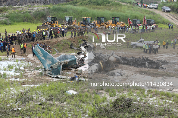 A general scene is showing the final spot where the passenger aircraft of Nepal's domestic carrier Saurya Airlines is stopping at Tribhuvan...