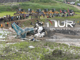 A general scene is showing the final spot where the passenger aircraft of Nepal's domestic carrier Saurya Airlines is stopping at Tribhuvan...