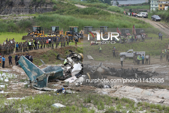 A general scene is showing the final spot where the passenger aircraft of Nepal's domestic carrier Saurya Airlines is stopping at Tribhuvan...