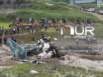 A general scene is showing the final spot where the passenger aircraft of Nepal's domestic carrier Saurya Airlines is stopping at Tribhuvan...