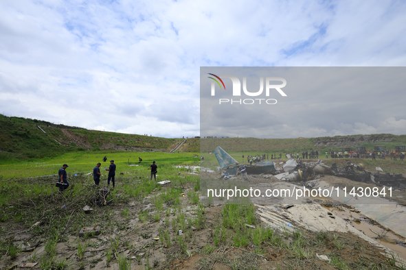 A general scene is showing the final spot where the passenger aircraft of Nepal's domestic carrier Saurya Airlines is stopping at Tribhuvan...