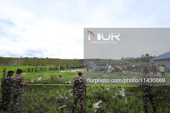 The Nepal Army is cordoning off the crash site of Saurya Airlines, a domestic flight carrier that crashed in Tribhuvan International Airport...