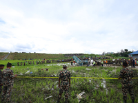 The Nepal Army is cordoning off the crash site of Saurya Airlines, a domestic flight carrier that crashed in Tribhuvan International Airport...