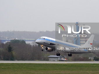 A PLL LOT (SP-LIM) plane is taking off from the airport tarmac at Lech Walesa Airport (EPGD) in Gdansk, Poland, on April 1, 2024. (