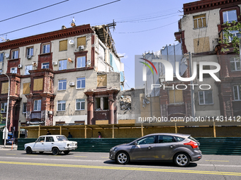 One of the sections of the five-storey apartment building at 44 Sobornyi Avenue that was destroyed by the Russian missile attack on October...