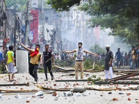 Students are clashing with police during a protest over a controversial quota system for government job applicants in Dhaka, Bangladesh, on...