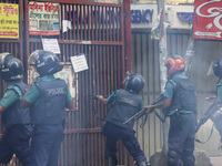 Students are clashing with police during a protest over a controversial quota system for government job applicants in Dhaka, Bangladesh, on...