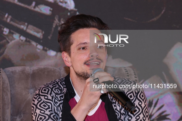 Venezuelan singer Andres Vicente Lazo Uslar, known as Lasso, is attending a press conference to promote the music video launch of 'Siempre l...