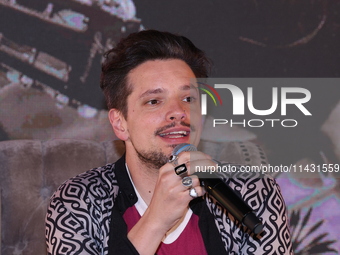 Venezuelan singer Andres Vicente Lazo Uslar, known as Lasso, is attending a press conference to promote the music video launch of 'Siempre l...