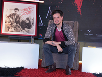 Venezuelan singer Andres Vicente Lazo Uslar, known as Lasso, is attending a press conference to promote the music video launch 'Siempre lleg...