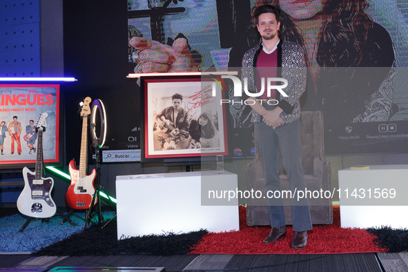 Venezuelan singer Andres Vicente Lazo Uslar, known as Lasso, is attending a press conference to promote the music video launch 'Siempre lleg...