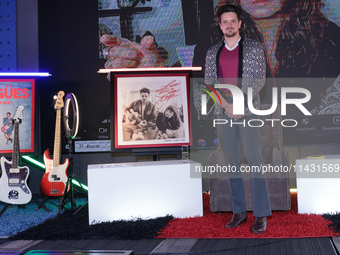 Venezuelan singer Andres Vicente Lazo Uslar, known as Lasso, is attending a press conference to promote the music video launch 'Siempre lleg...