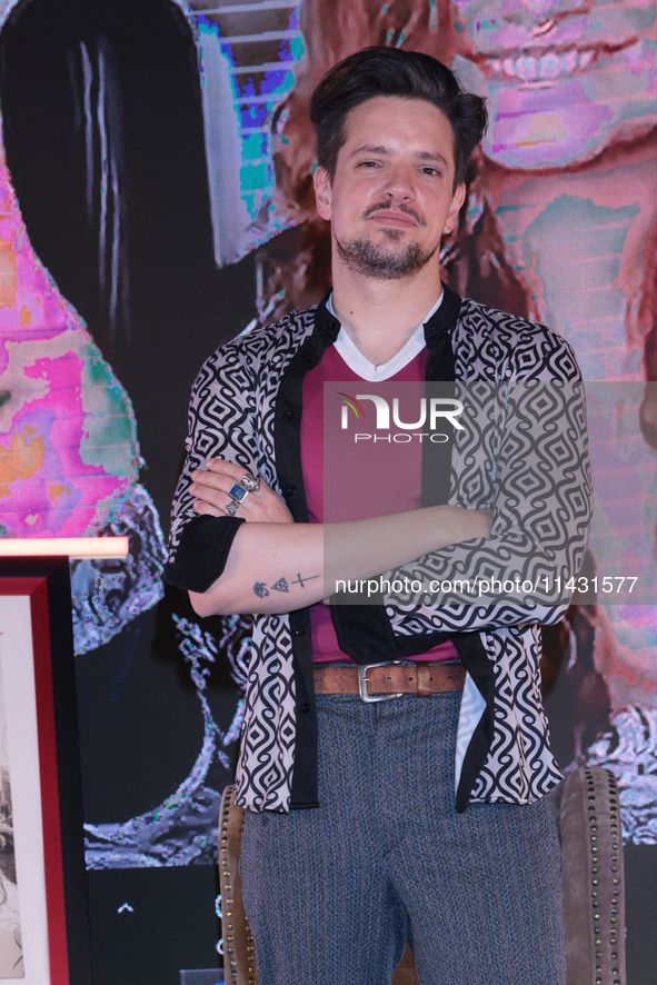 Venezuelan singer Andres Vicente Lazo Uslar, known as Lasso, is attending a press conference to promote the music video launch of 'Siempre l...