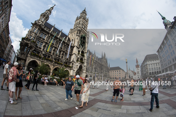 Tourists are visiting the center of Munich in Munich, Germany, on July 21, 2024. 